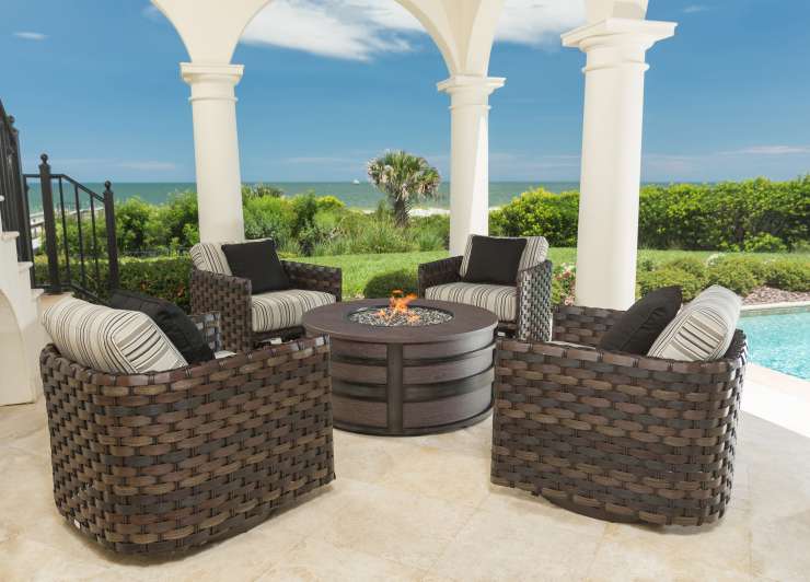 ebel allegre barrel outdoor swivel glider